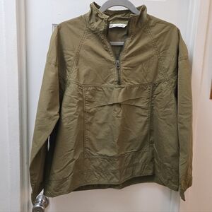ZARA Cargo Green Quarter-Zip Windbreaker • Medium Athleisure Gorpcore Streetwear
